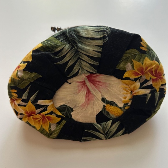 Hawaiian Purse Bag Ky's Metal Handle Cotton Vintage 1990s Floral Aloha Beachy - Picture 3 of 3